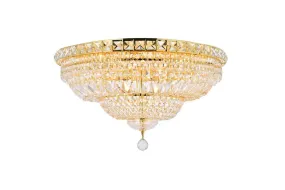 12 Light Flush Mount from the Tranquil Collection in Gold Finish by Elegant Lighting