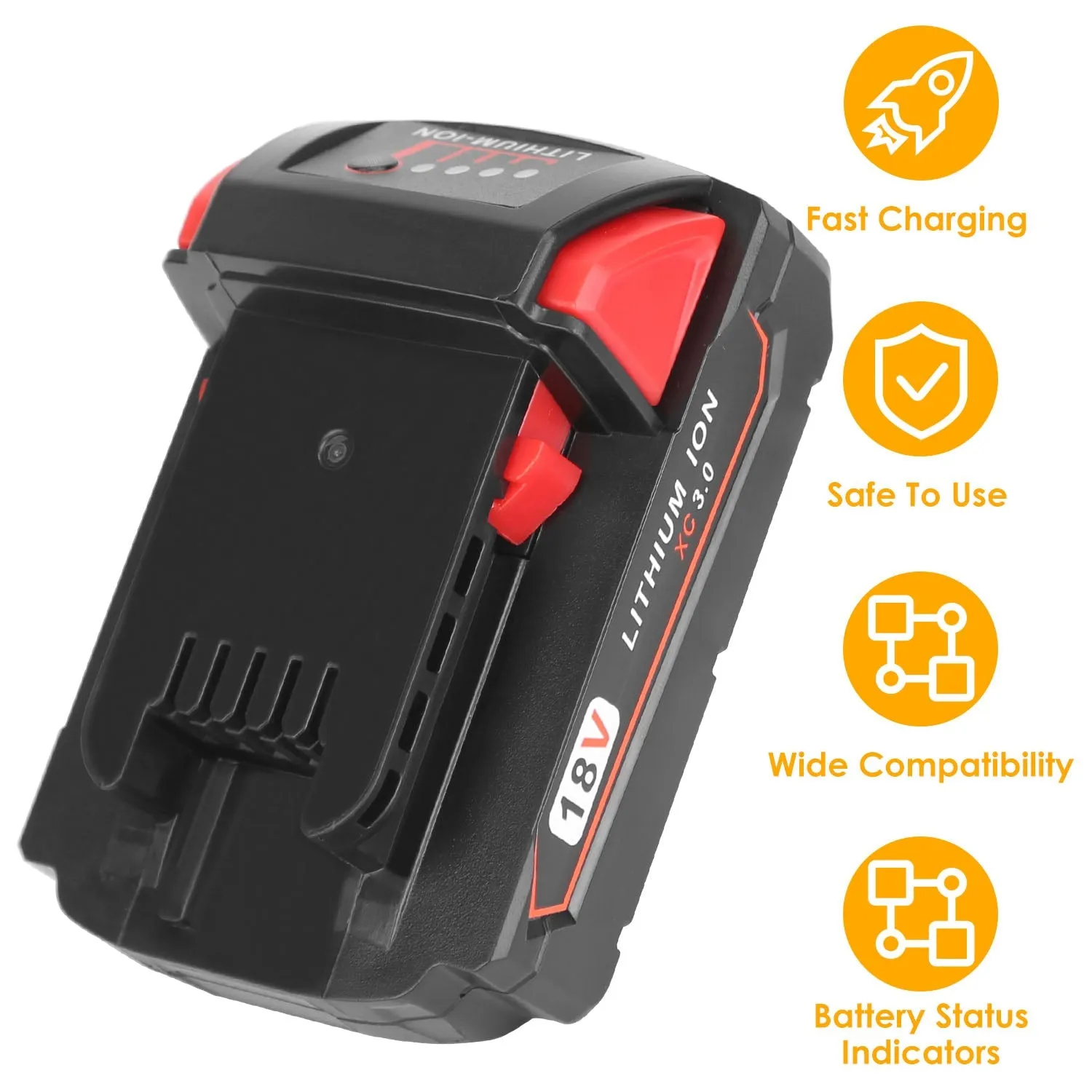 18V Battery Replacement Compatible with Milwaukee M18 Cordless Power Tool