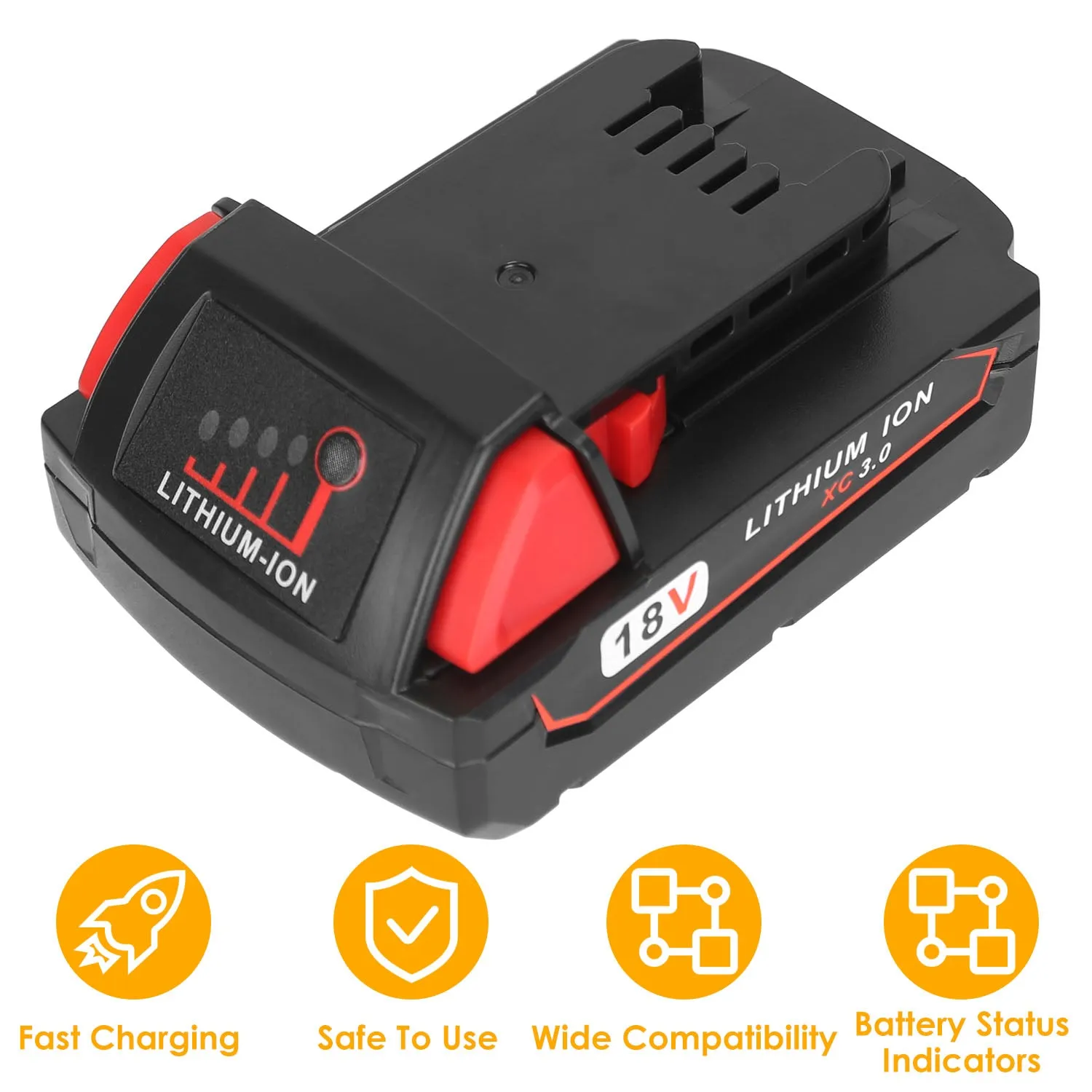 18V Battery Replacement Compatible with Milwaukee M18 Cordless Power Tool