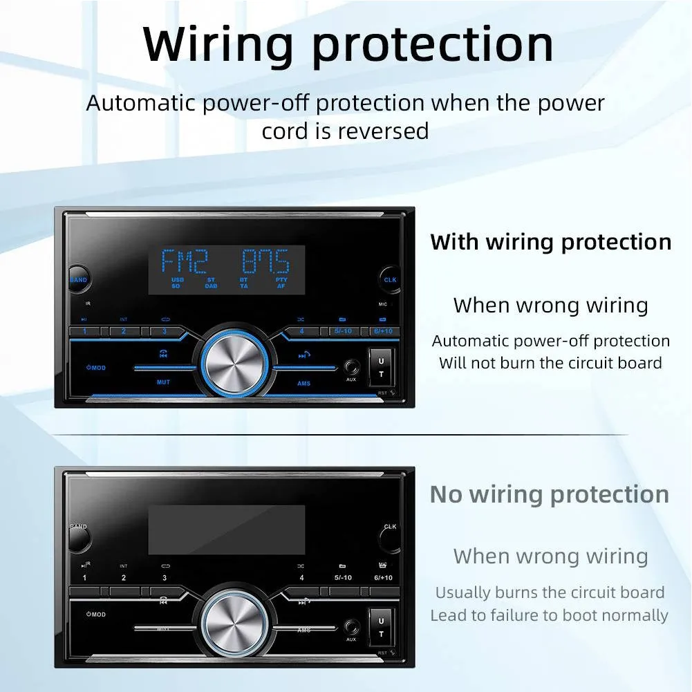 2-Din 12V Car Radio Stereo Remote Control Audio Music MP3 Player