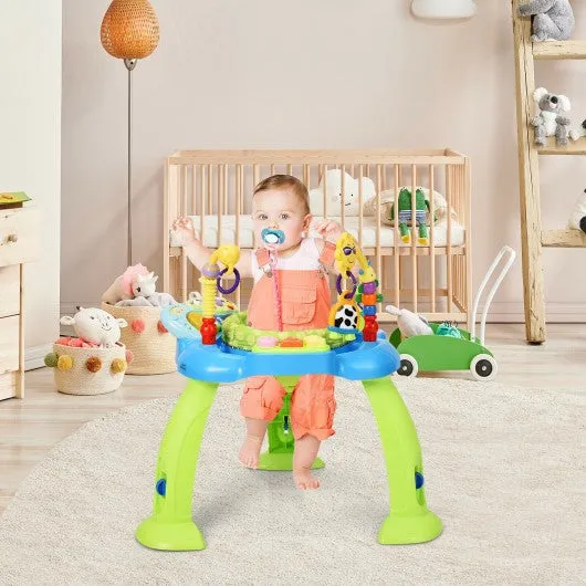2-in-1 Baby Jumperoo Adjustable Sit-to-stand Activity Center-Green