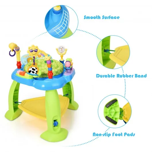 2-in-1 Baby Jumperoo Adjustable Sit-to-stand Activity Center-Green