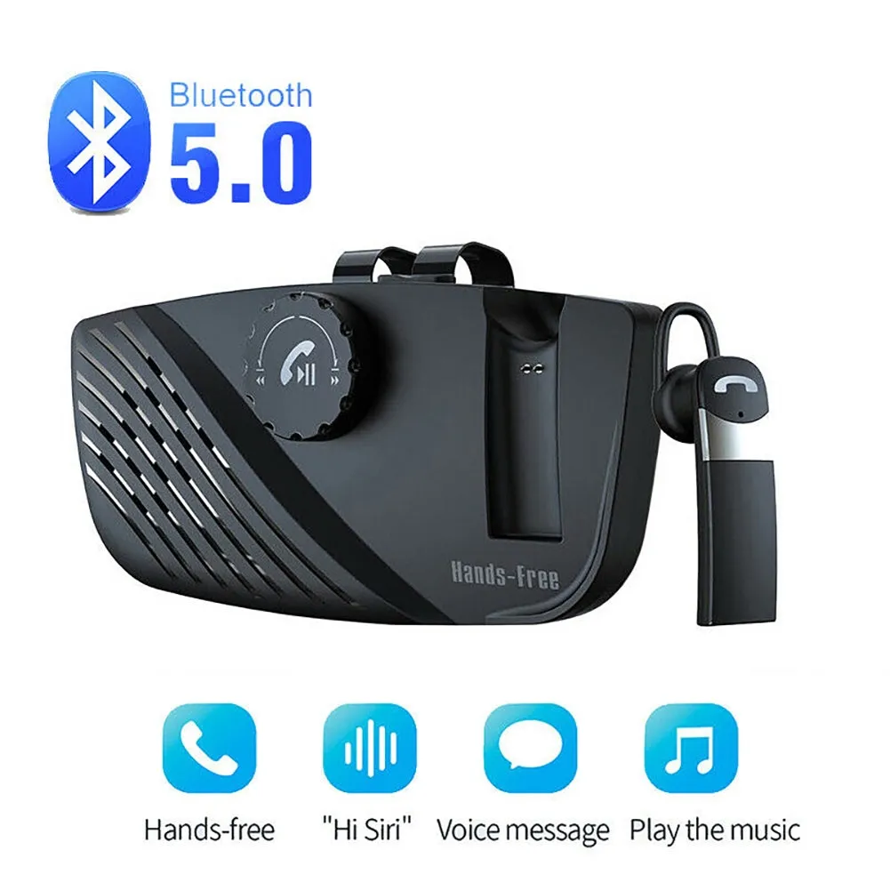 2-in-1 Handsfree Speakerphone Car Kit Sun Visor Wireless