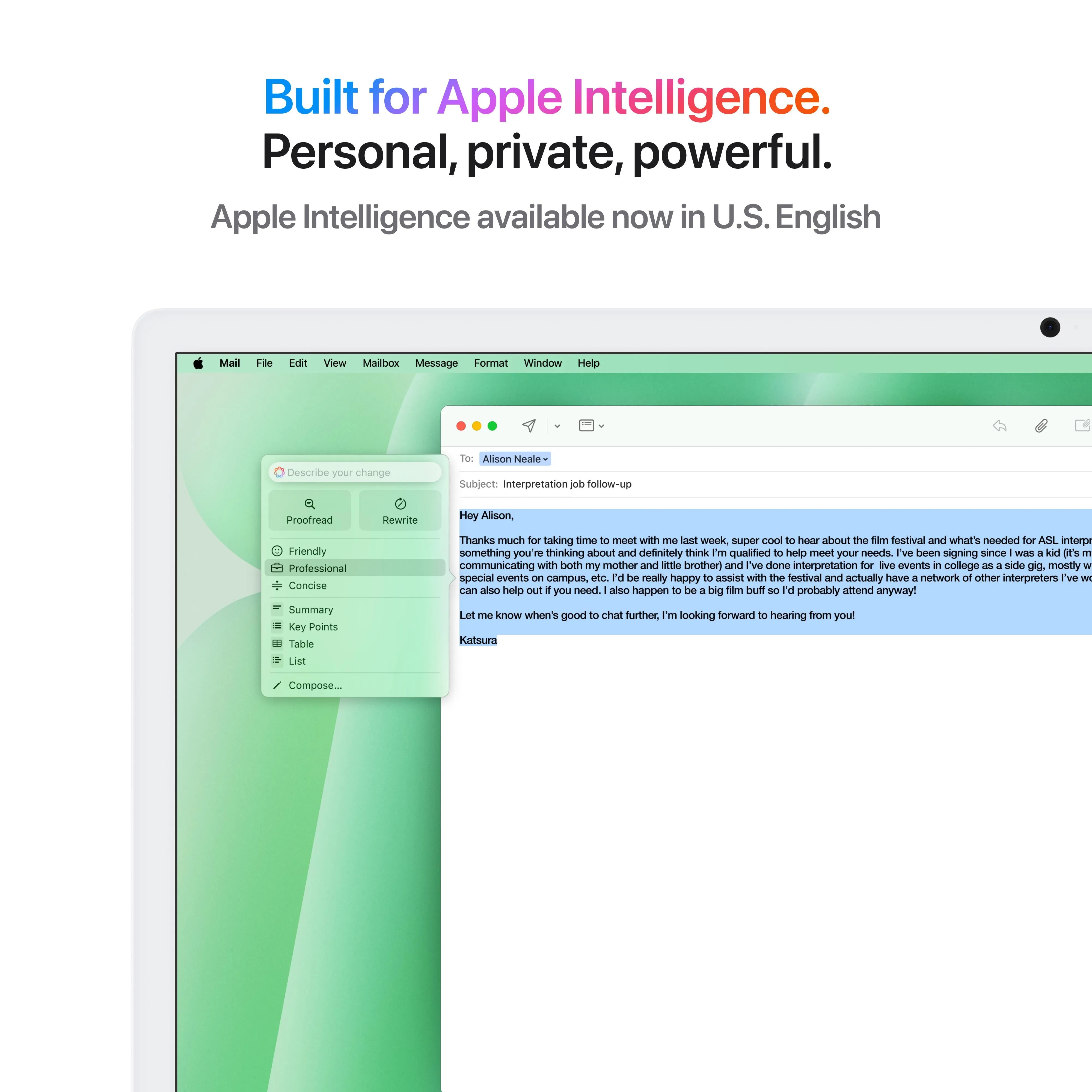 24-inch iMac with Retina 4.5K display: Apple M4 chip with 8-core CPU and 8-core GPU, 256GB SSD - Green