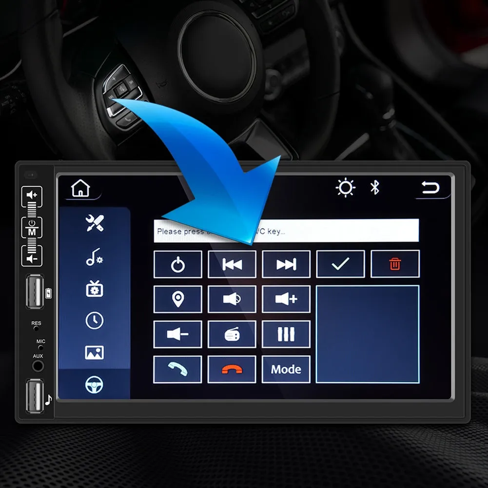 2Din Car Radio 7-inch HD MP5 Carplay Bluetooth FM Music Player