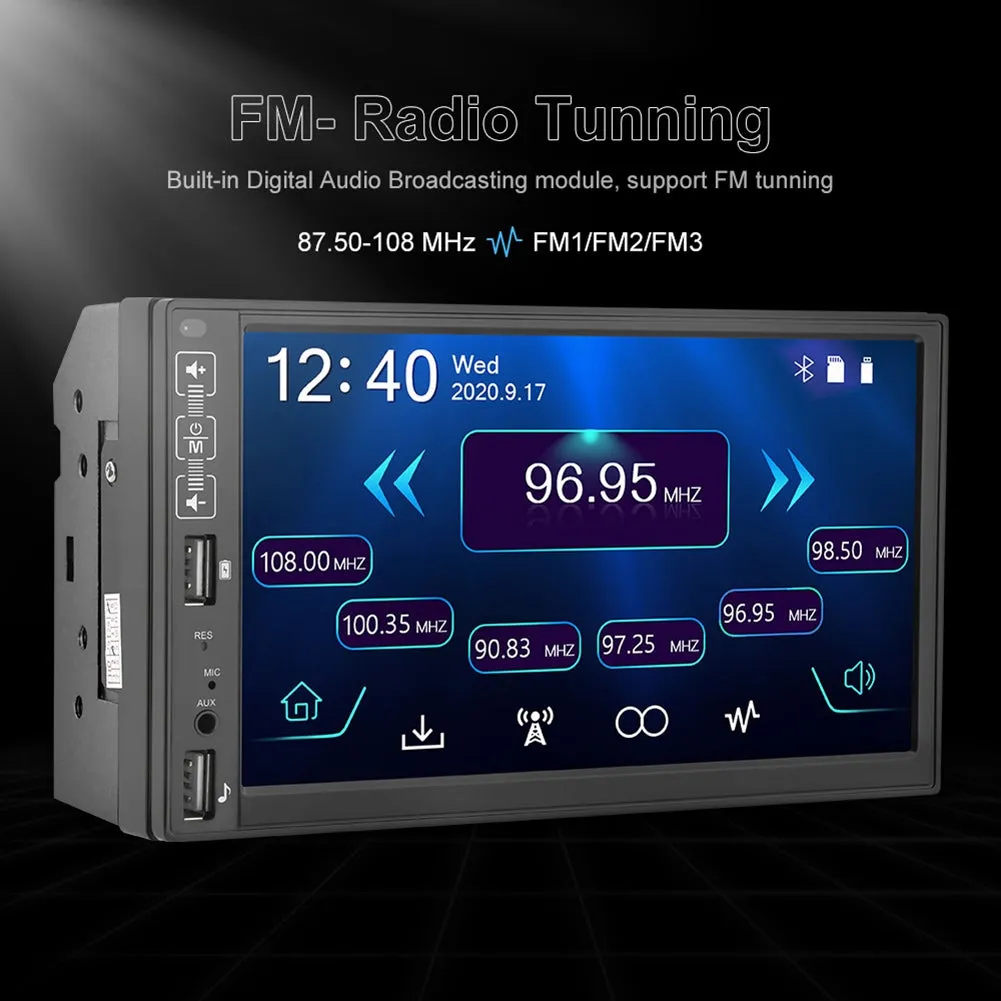 2Din Car Radio 7-inch HD MP5 Carplay Bluetooth FM Music Player