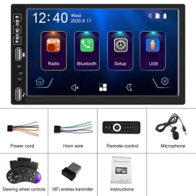 2Din Car Radio 7-inch HD MP5 Carplay Bluetooth FM Music Player