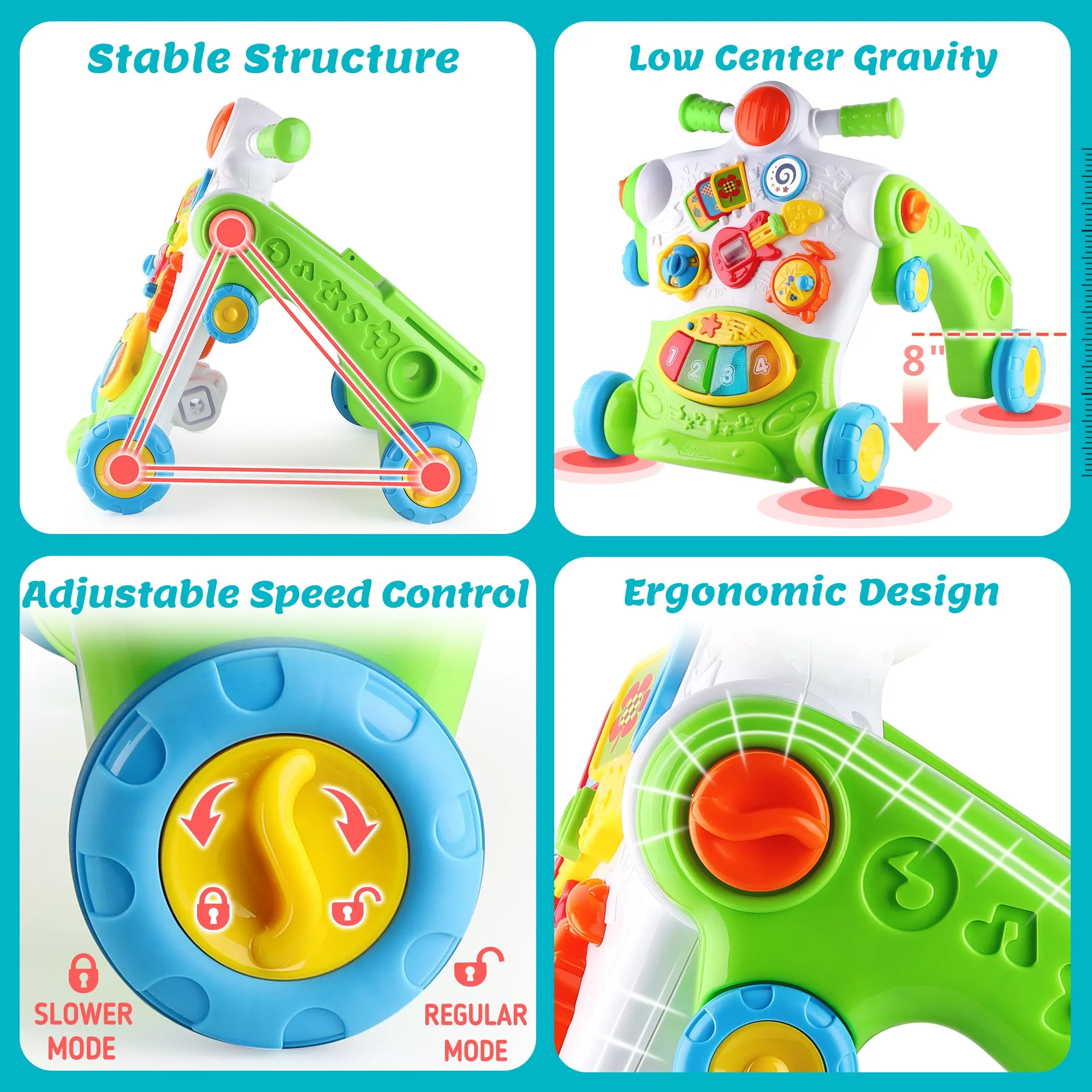 3 in 1 Baby Sit to Stand Walker Musical Activity Center