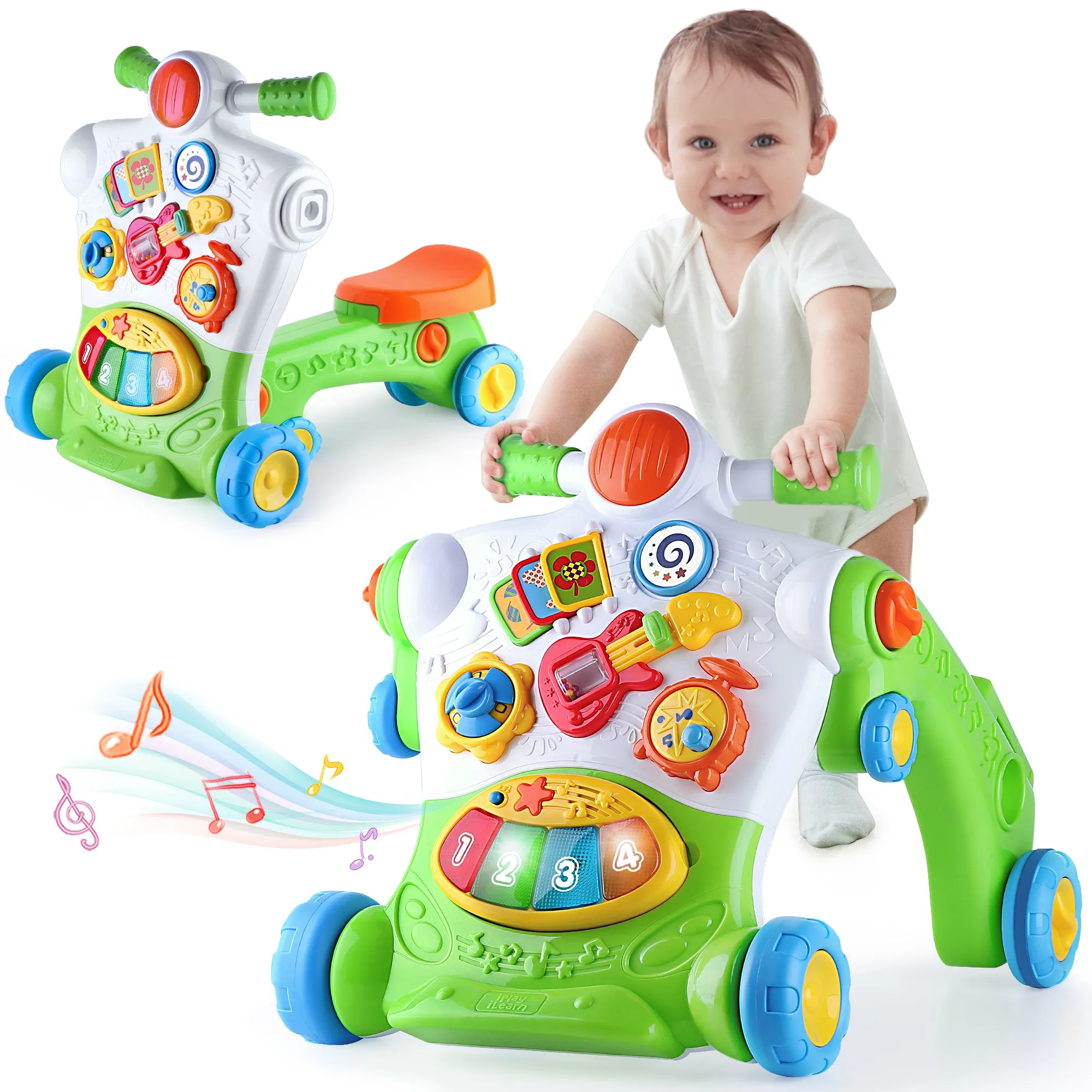3 in 1 Baby Sit to Stand Walker Musical Activity Center