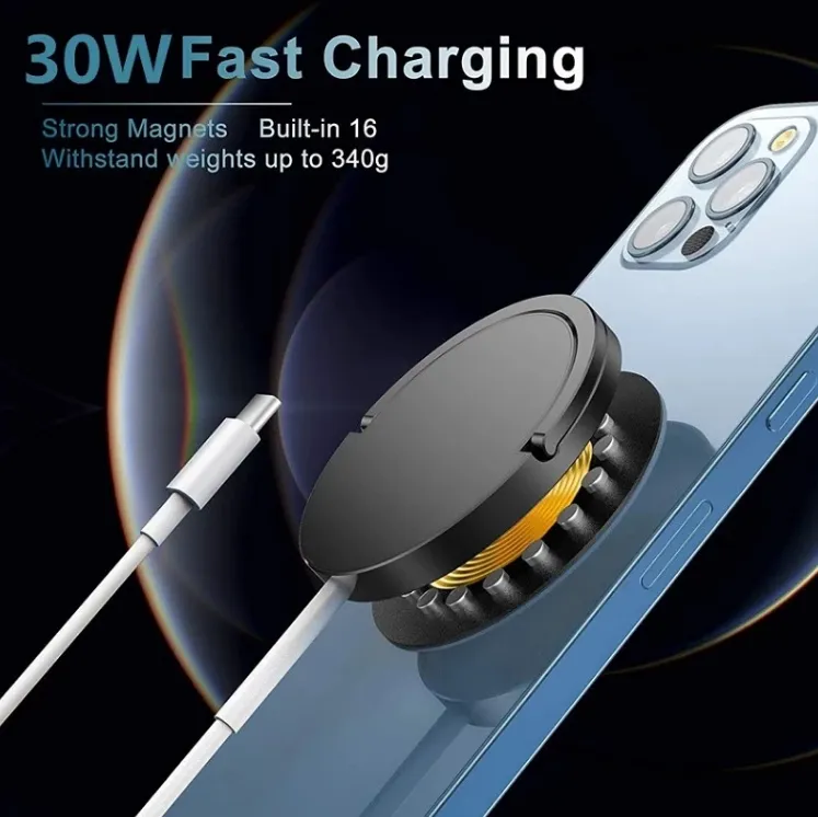 30W Strong Magnetic Phone Charger Fast Charging Type C Cable Wireless Magnetic Charger USBC Adapter