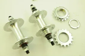 32 SPOKE FLIP FLOP ALLOY FRONT & REAR HUBS SEALED BEARING FIXIE BIKE   SPROCKETS