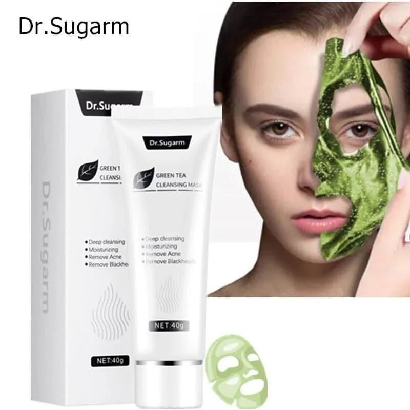 40g Dr. Sugarm Green Tea Blackhead Mask Skin Care Remove Acne Nose Deep Cleansing