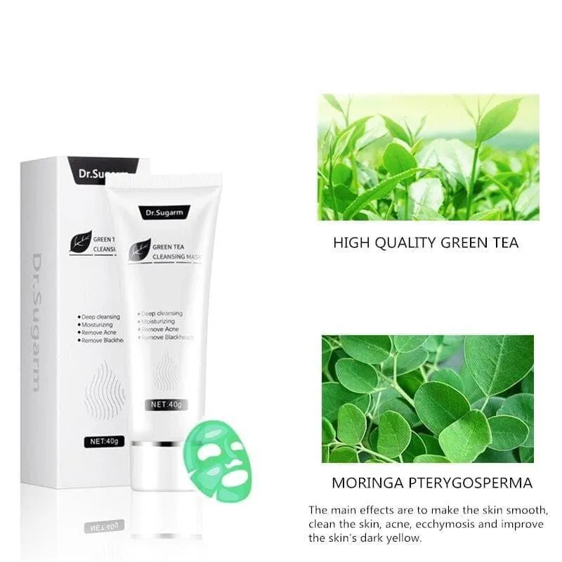 40g Dr. Sugarm Green Tea Blackhead Mask Skin Care Remove Acne Nose Deep Cleansing