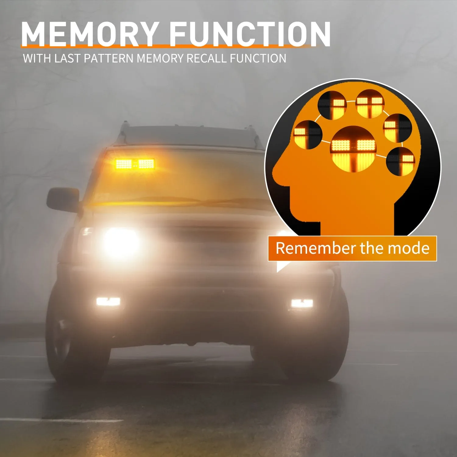 48 LED Amber Emergency Warning Strobe Lights