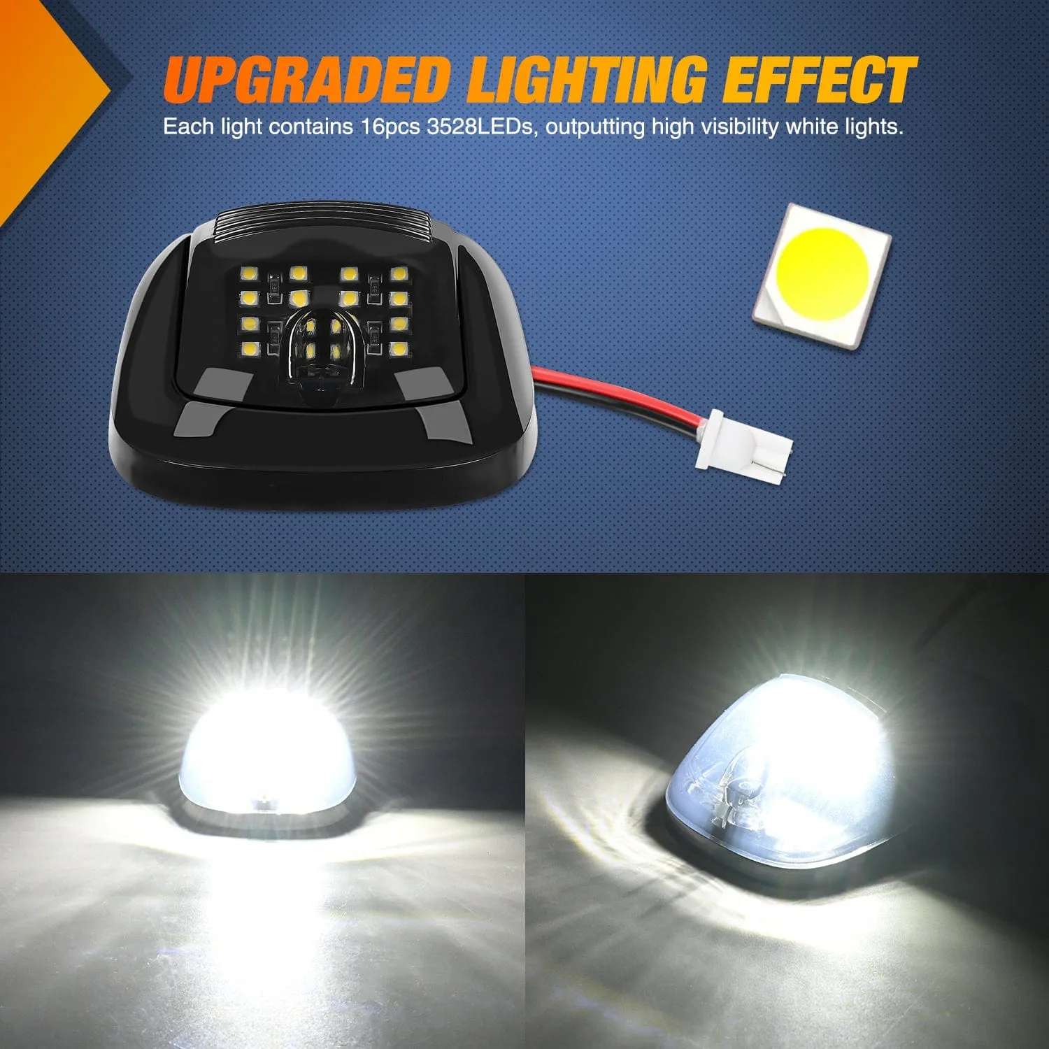 5PCS 16LED White Cab Roof Marker Light