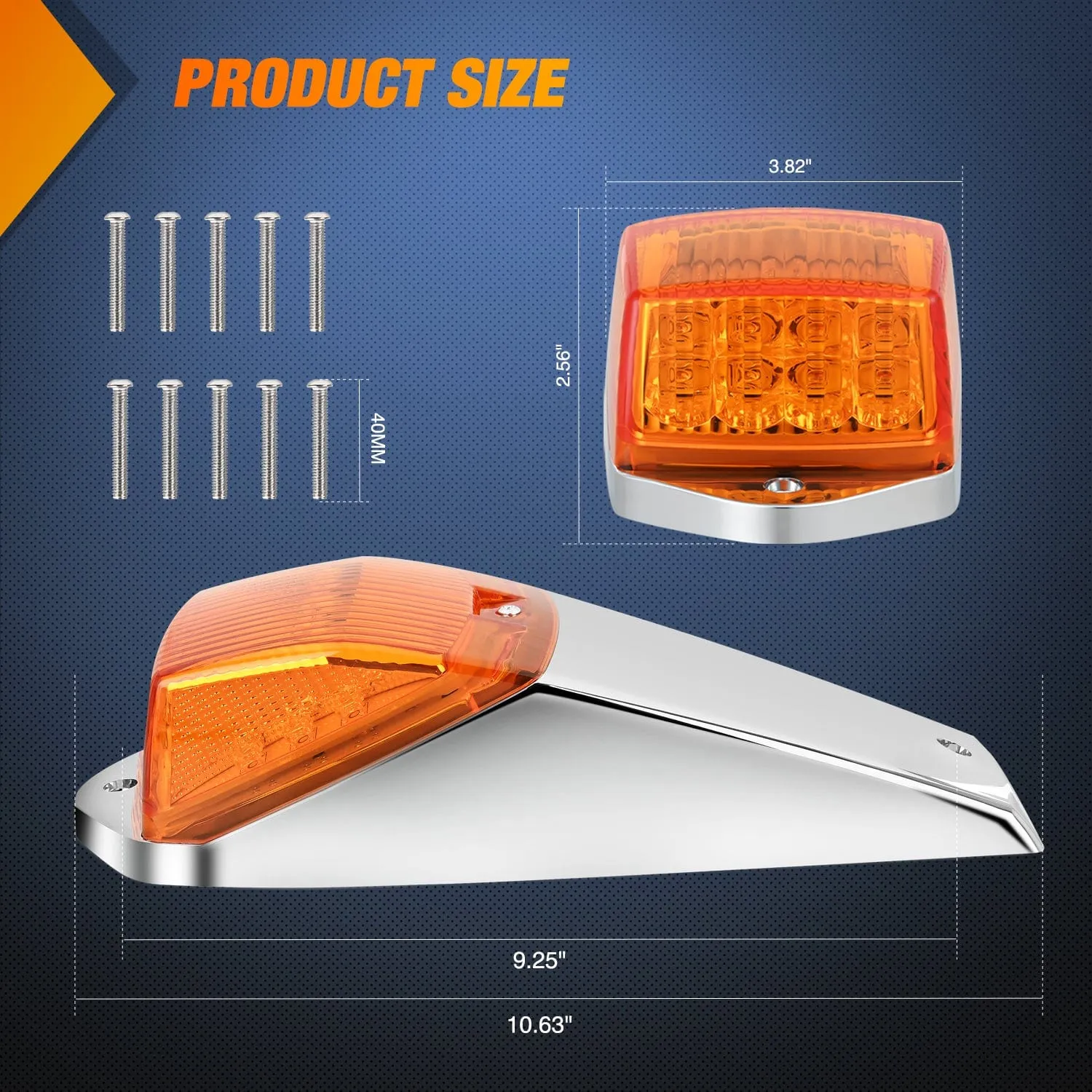 5PCS 17LED Amber Cab Roof Marker Light