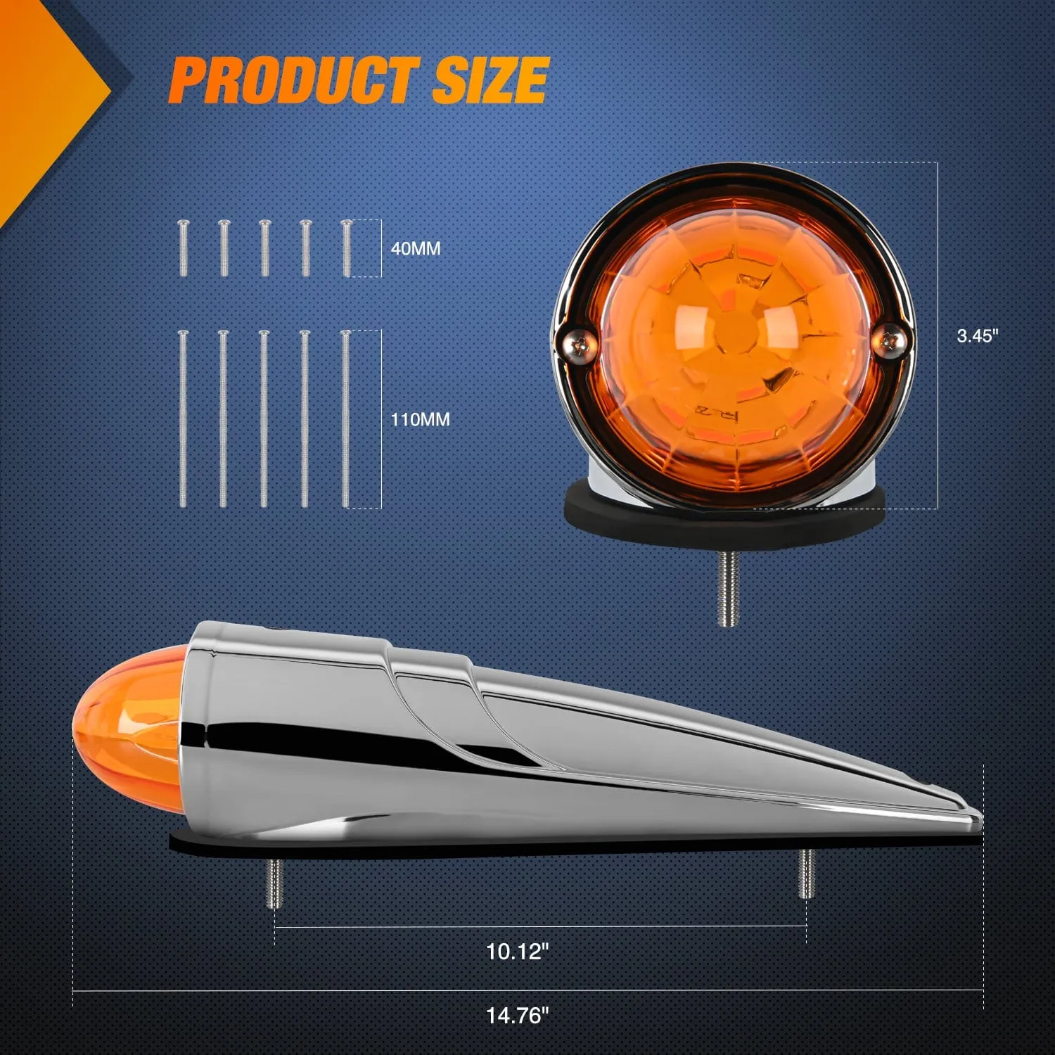 5PCS 18LED Amber Cab Roof Marker Light
