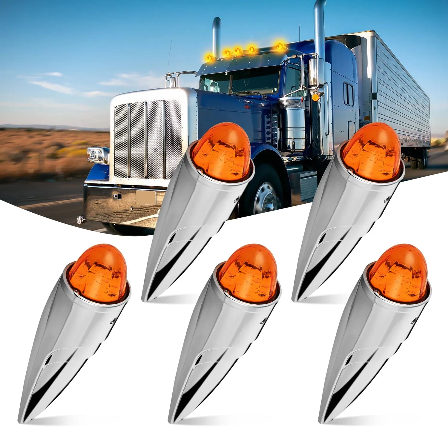 5PCS 18LED Amber Cab Roof Marker Light