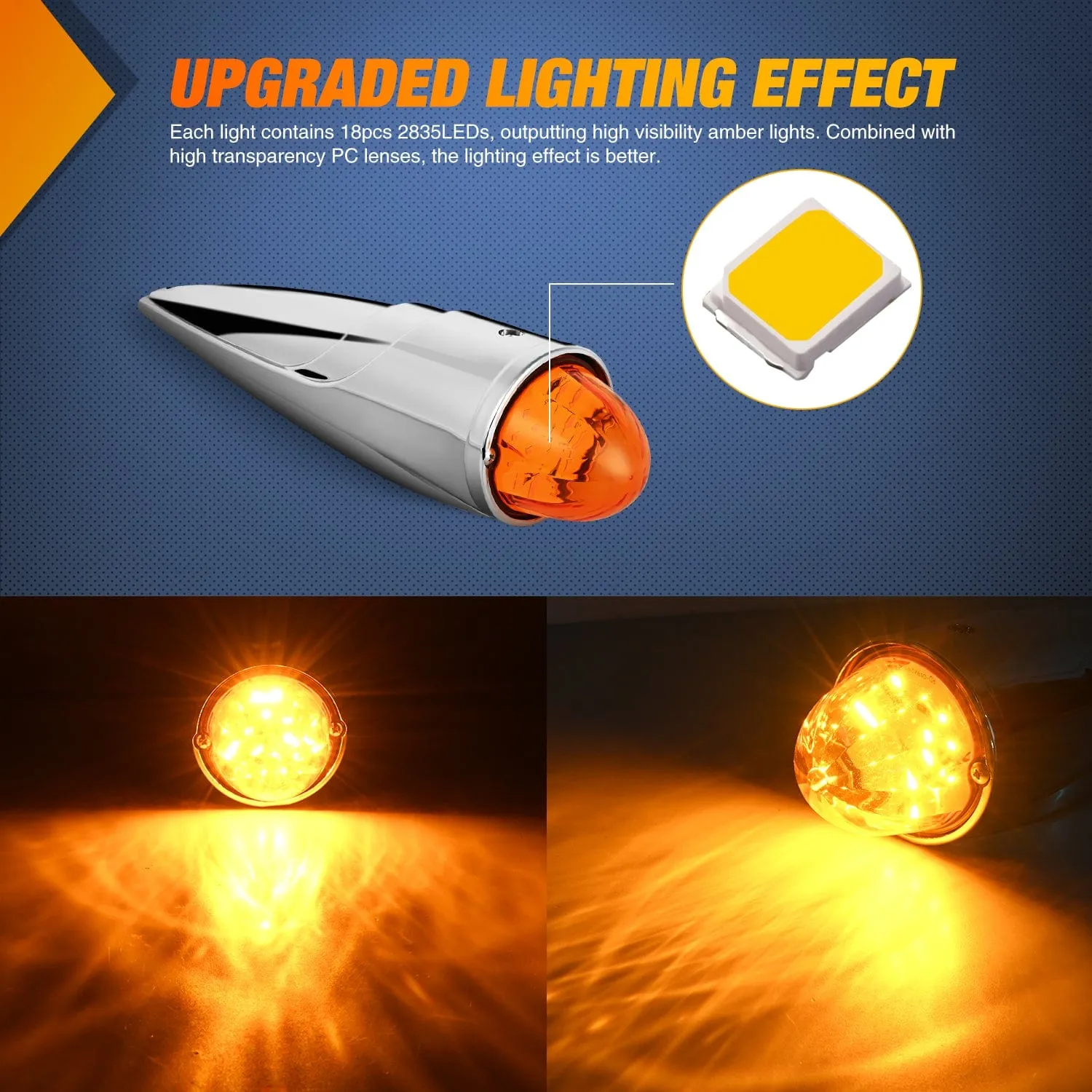 5PCS 18LED Amber Cab Roof Marker Light