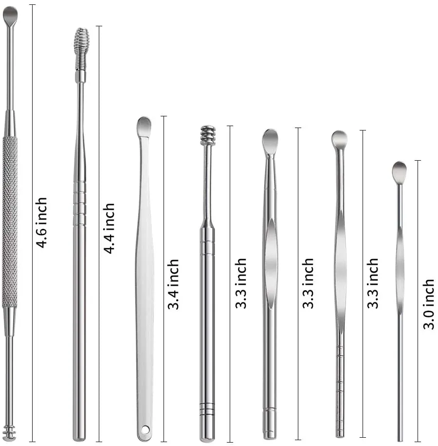 8 Pcs Ear Pick Earwax Removal Kit, Ear Cleansing Tool Set, Ear Curette Ear Wax Remover Tool with Cleaning Brush and Storage Box