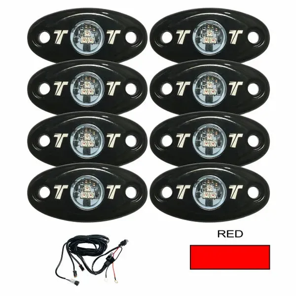 8pc Rock Light Starter Set - Red