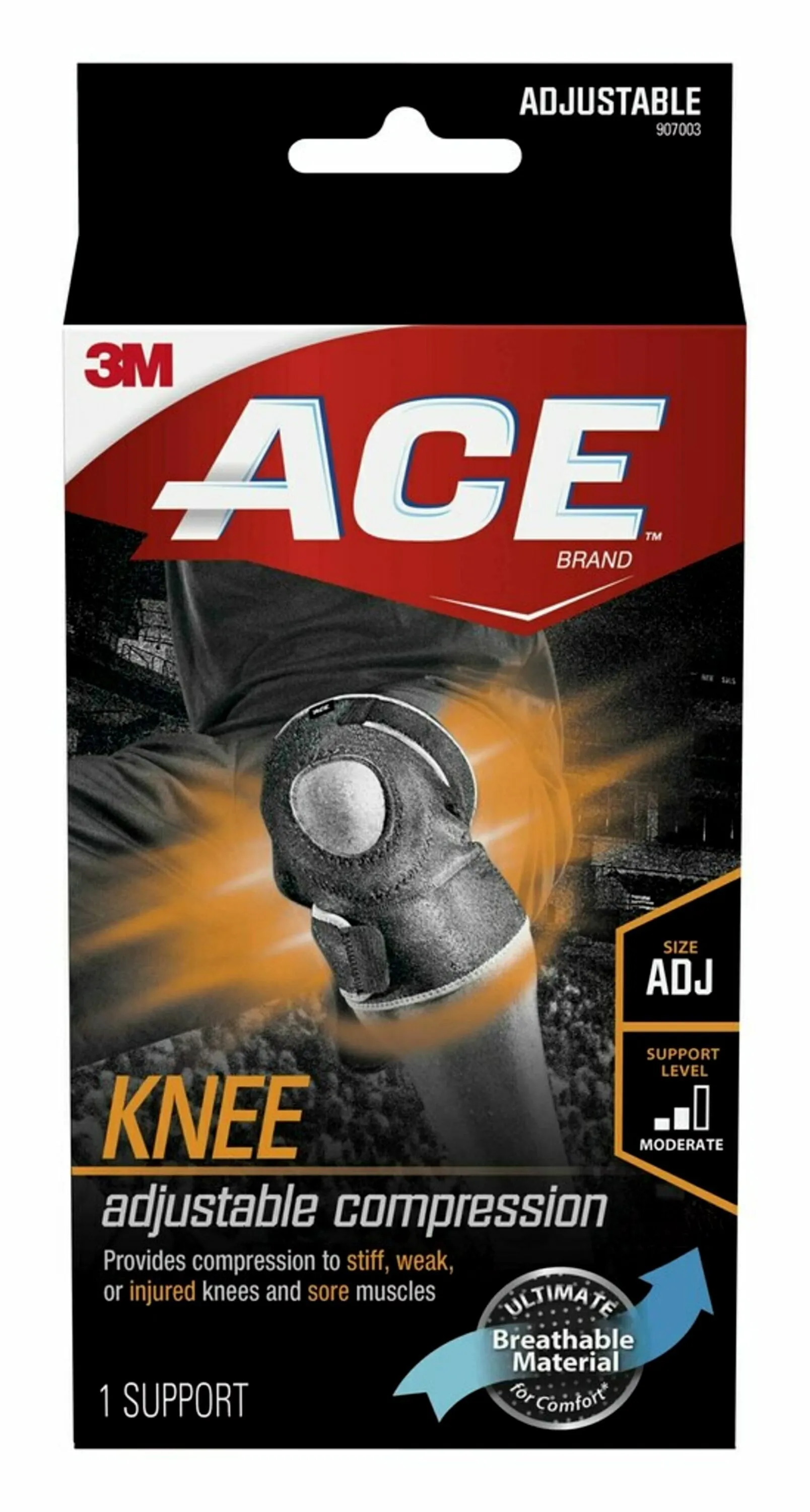 ACE Brand Adjustable Knee Support, Breathable, Two Strap Brace System