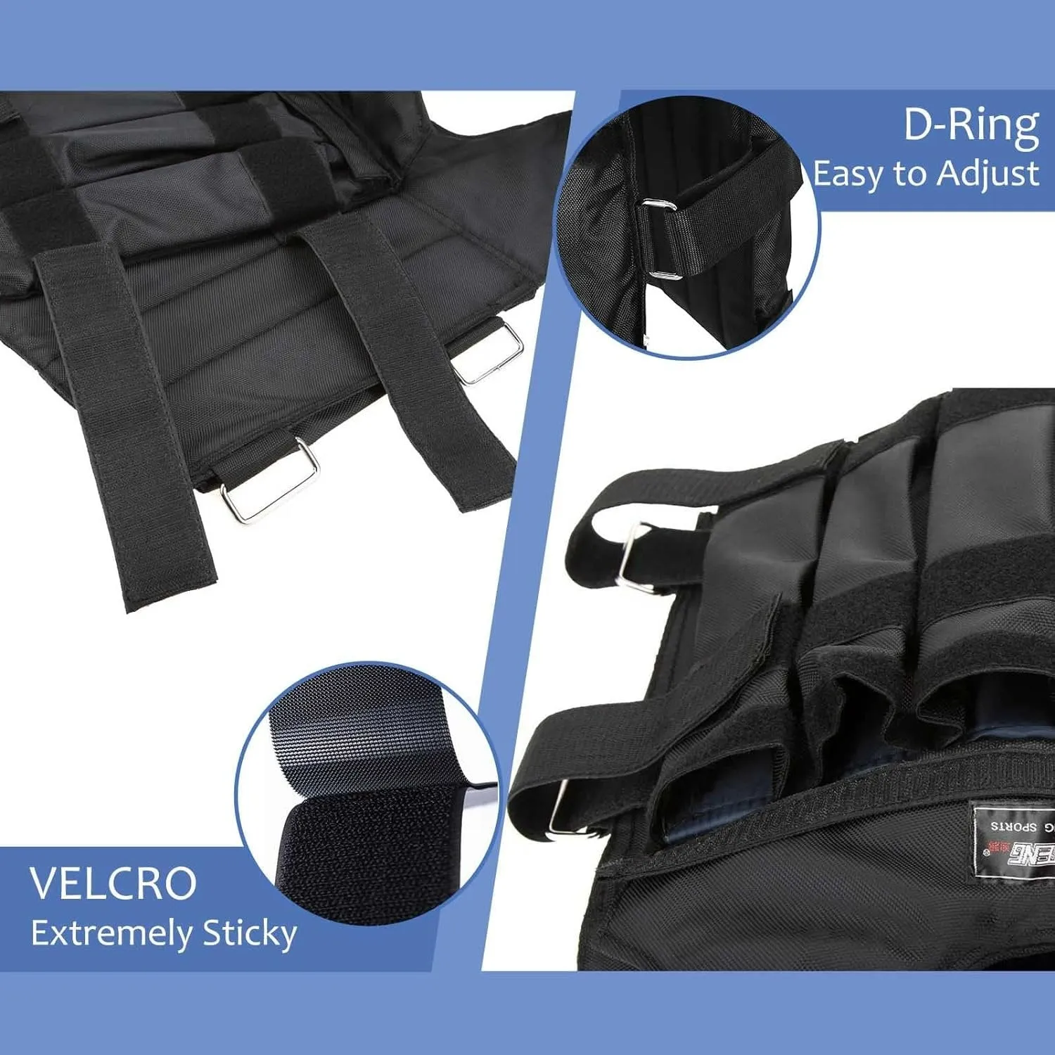 Adjustable Exercise Loading Weight Vest - Up to 65lbs Weighted Vest Adjustable for Exercise