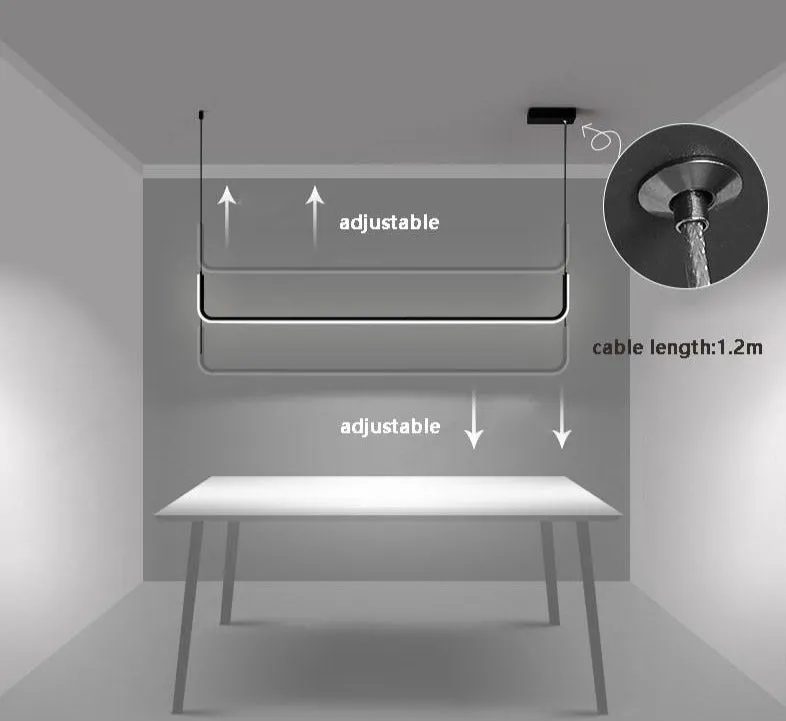Alain Modern LED Line Chandelier