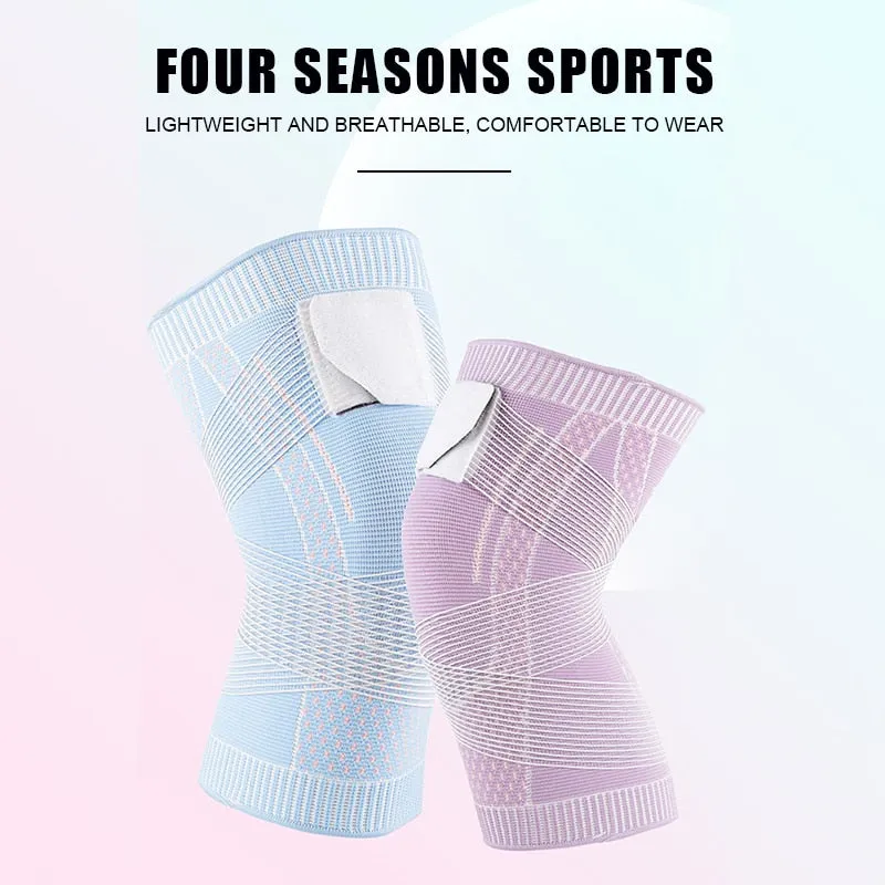 Anyfit 1PC Sports Kneepad 15cm Blue Elastic Fitness Gear Knee Cushioning Padding Equipment Brace Protector