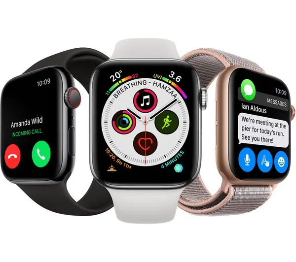 Apple Watch Series 4 GPS   Cellular Silver Aluminium with White Sports Band, 40mm - Acceptable