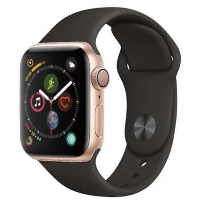 Apple Watch Series 4 GPS Gold Aluminium with Black Sports Band, 40mm - Good