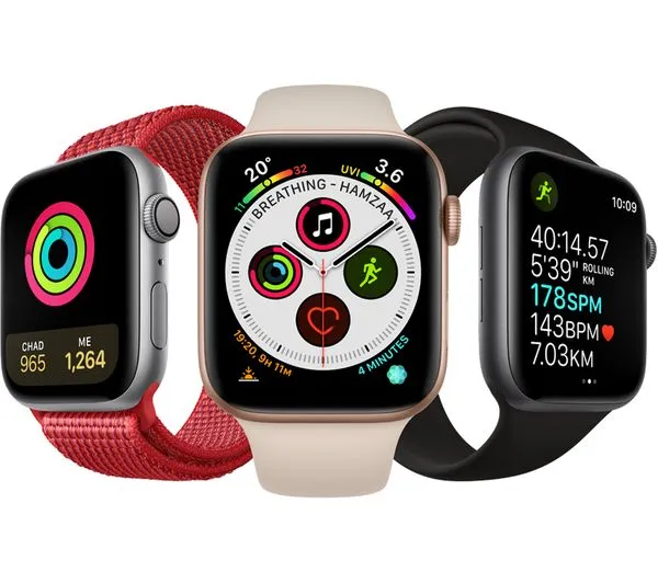 Apple Watch Series 4 GPS Gold Aluminium with Black Sports Band, 40mm - Good