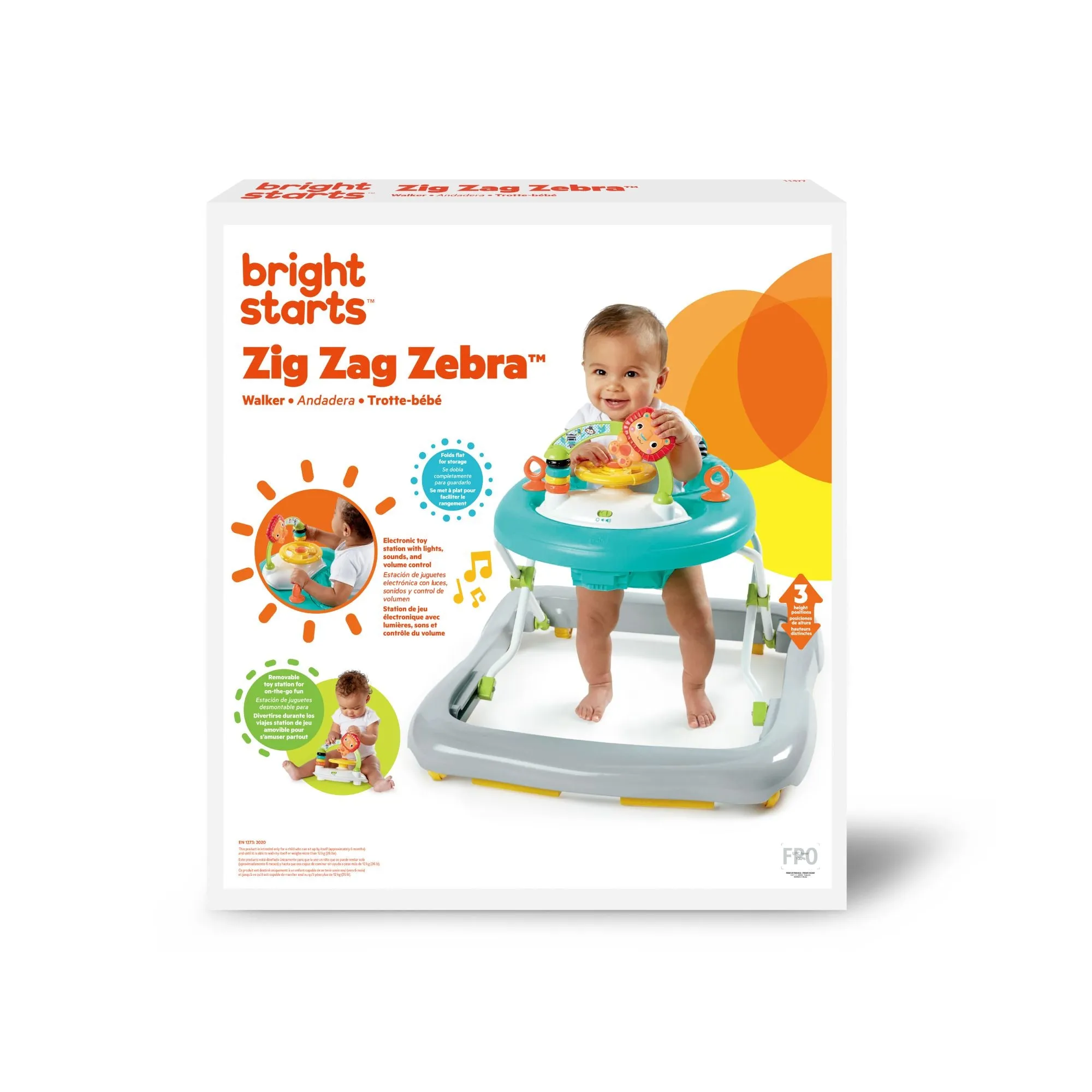 Bright Starts Zig Zag Zebra Walker