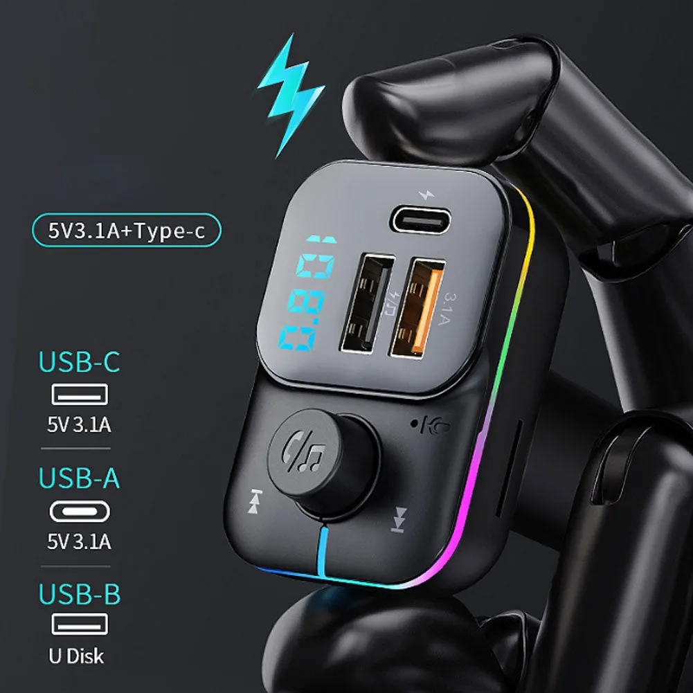 C24 Car FM Transmitter Bluetooth Wireless Handsfree Audio Dual