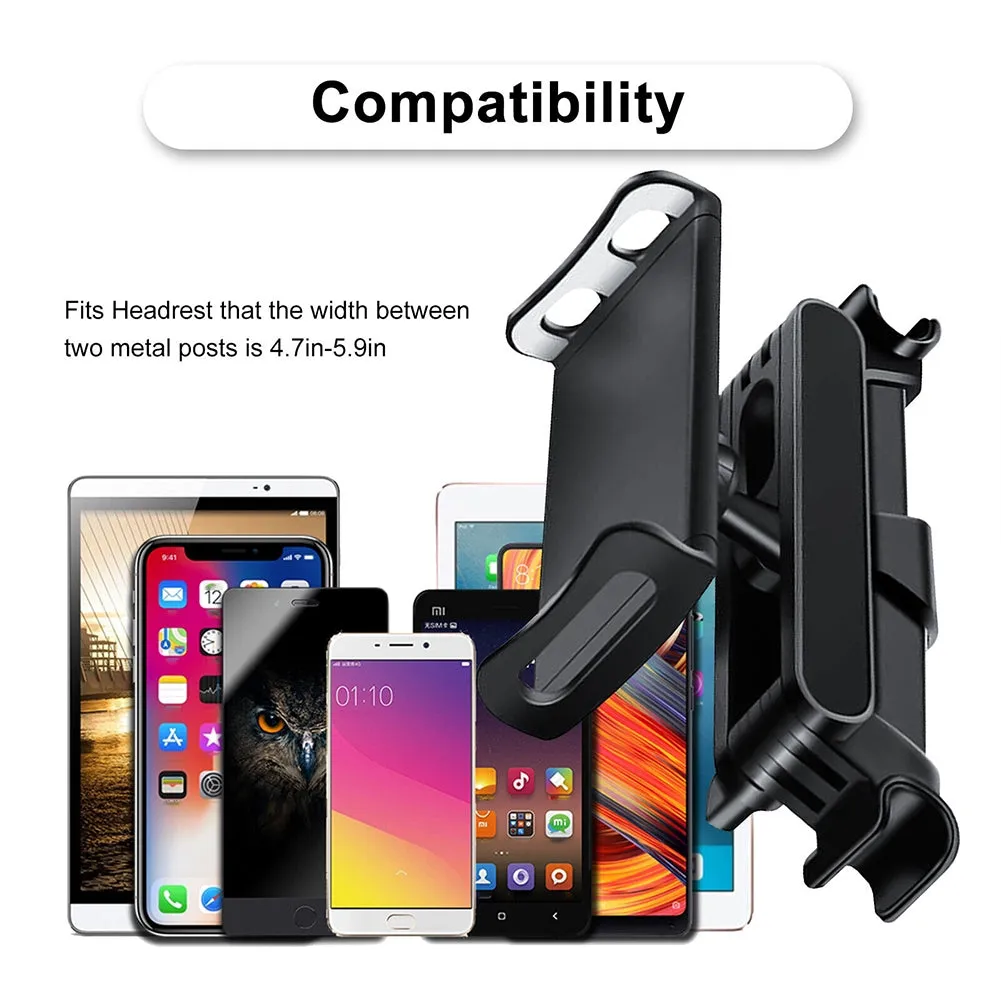 Car Headrest Tablet Mount Holder Compatible For Ipad Mobile Phone