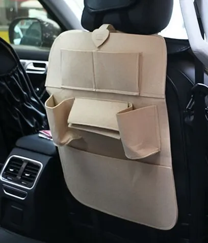 Color: Gray - Car storage bag peach heart multi-function back