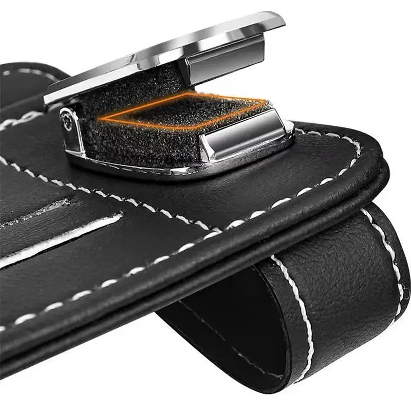 Color Name: Beige - Multi-function Sunglasses Holder, Leather