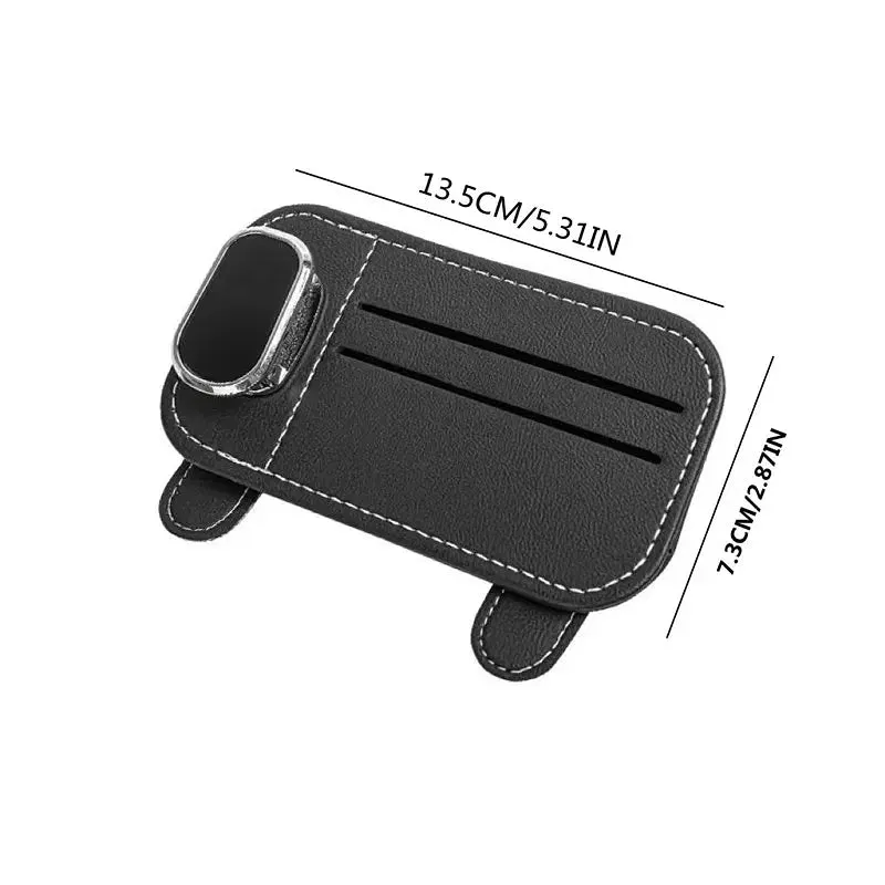 Color Name: Beige - Multi-function Sunglasses Holder, Leather