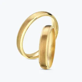 Couple Superlight Gold Wedding Band Set