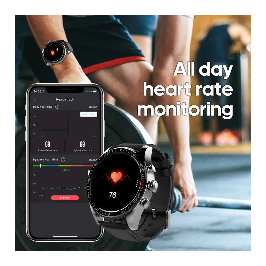 DGTEC Amoled Smart Watch - Black with Heart Rate & Sleep Monitor