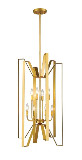 Eight Light Pendant from the Marsala Collection in Polished Metallic Gold Finish by Z-Lite