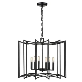 Eight Light Pendant from the Rhian Collection in Matte Black Finish by Acclaim Lighting