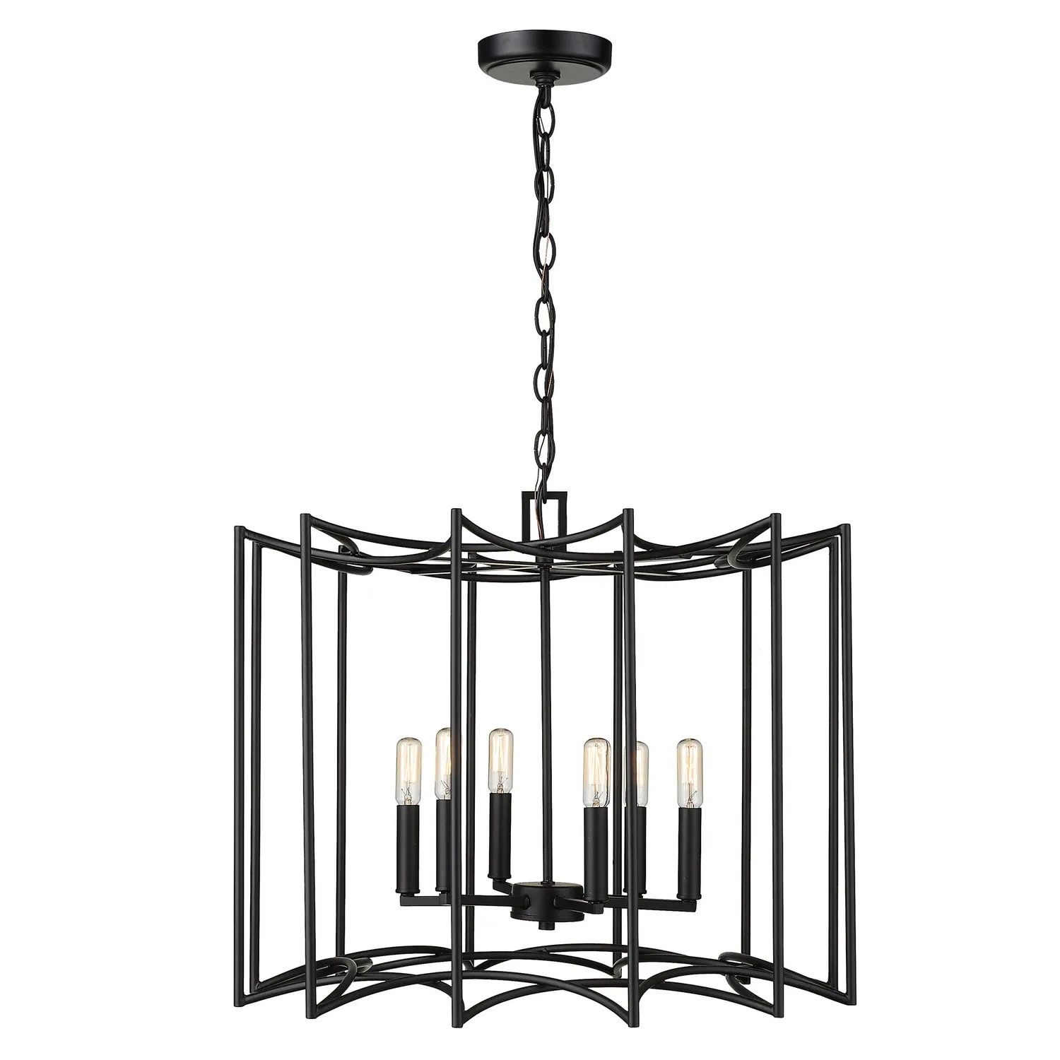Eight Light Pendant from the Rhian Collection in Matte Black Finish by Acclaim Lighting