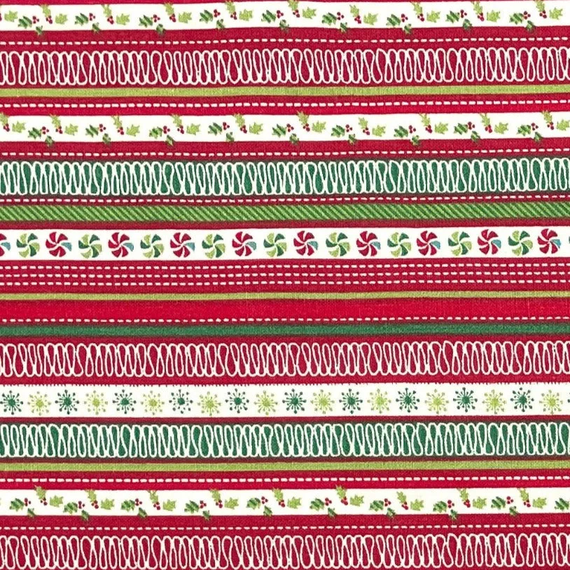 Fabric - "Deck the Halls" - Cut & Sold By the Yard / For Sewing & Craft Projects / Sold By the Yard - Continuous Length / 100% Washable Cotton (FINAL SALE)
