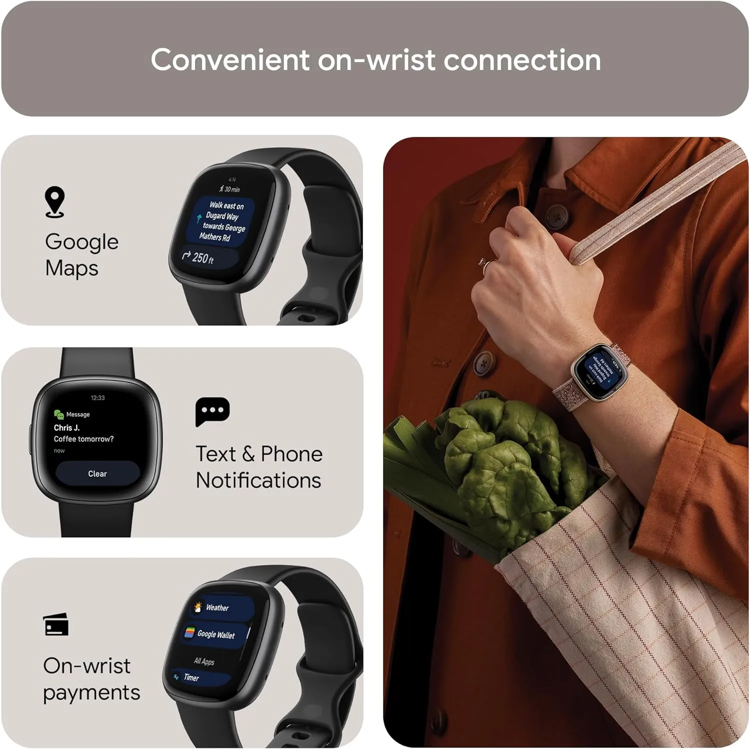Fitbit Versa 4 Smart Watch - Black/Graphite