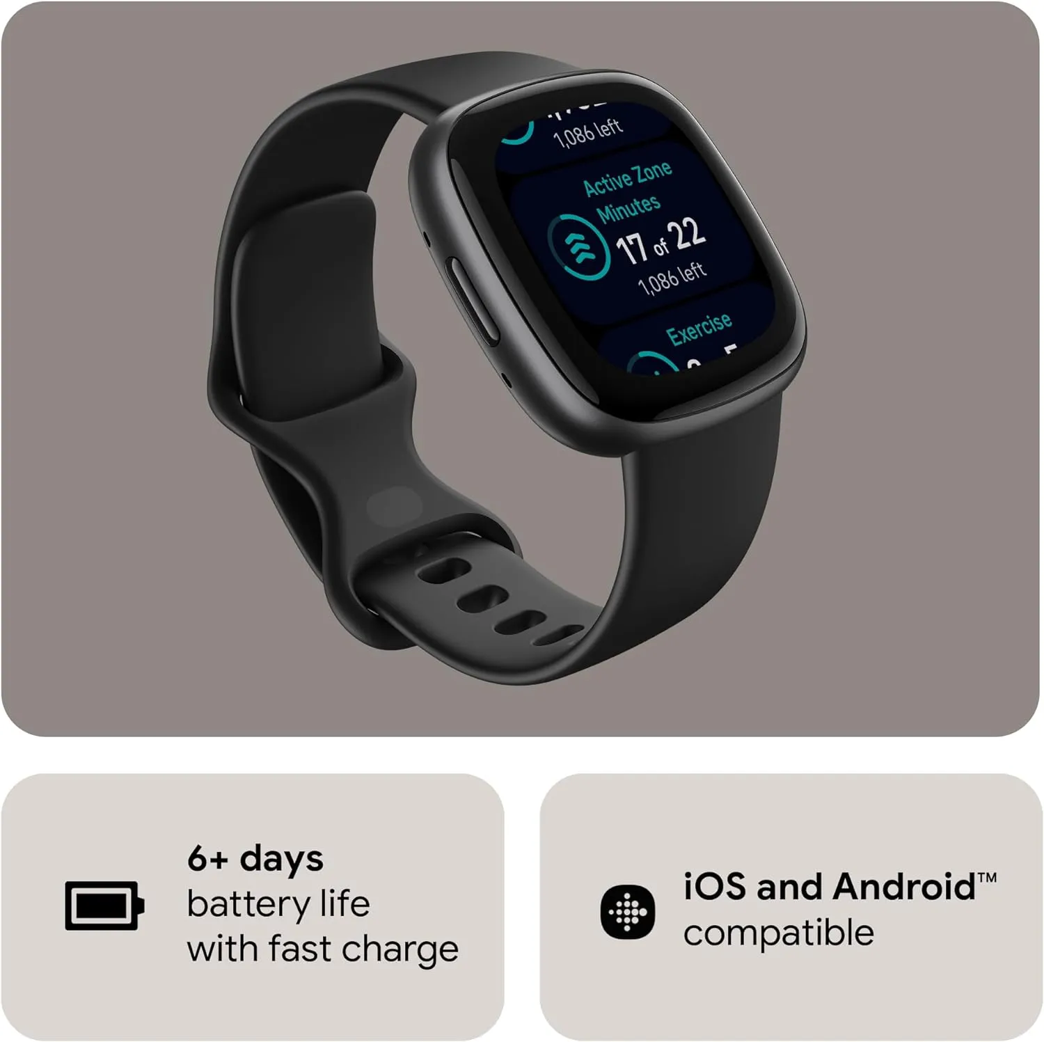 Fitbit Versa 4 Smart Watch - Black/Graphite