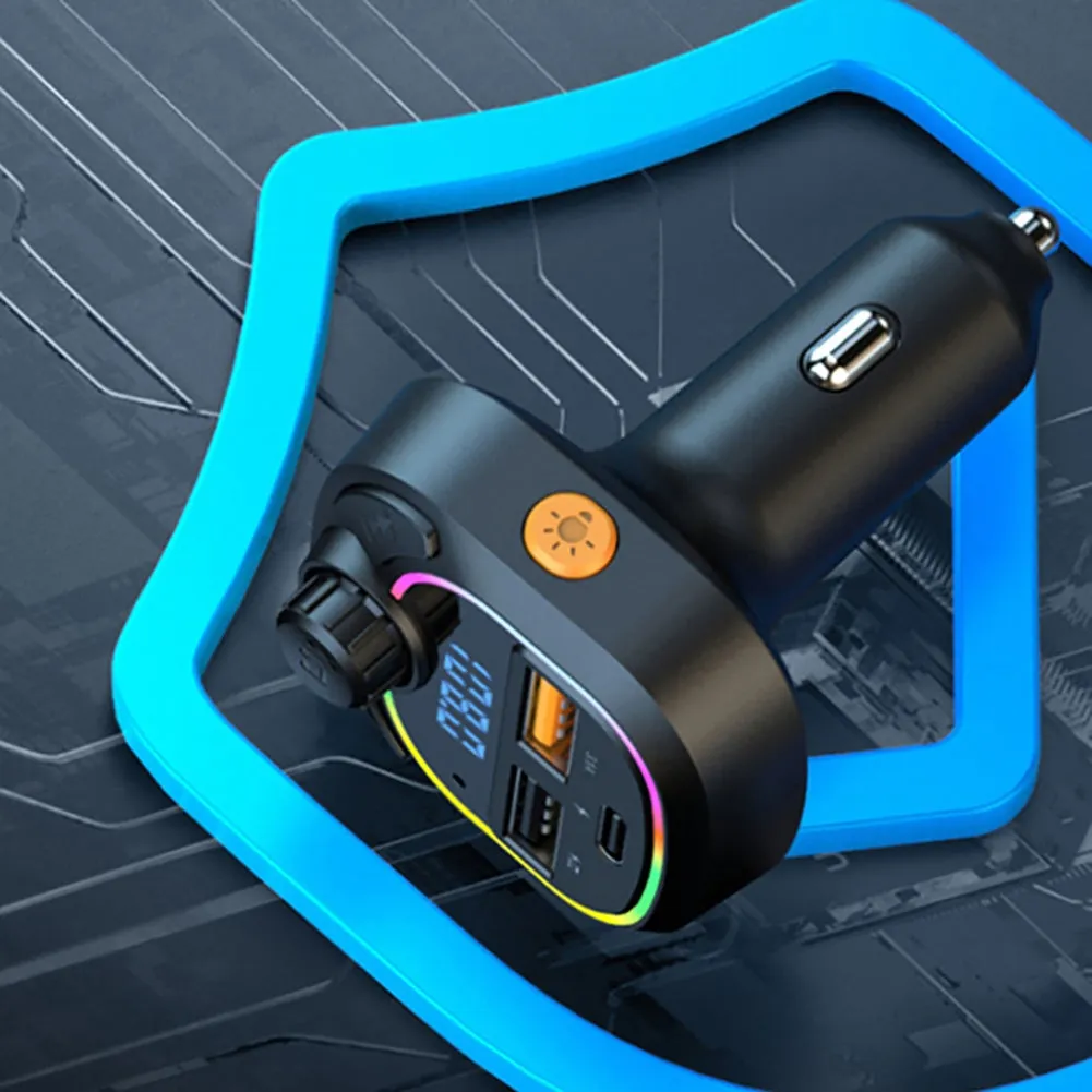 FM Transmitter Dual USB Car Charger Bluetooth Black