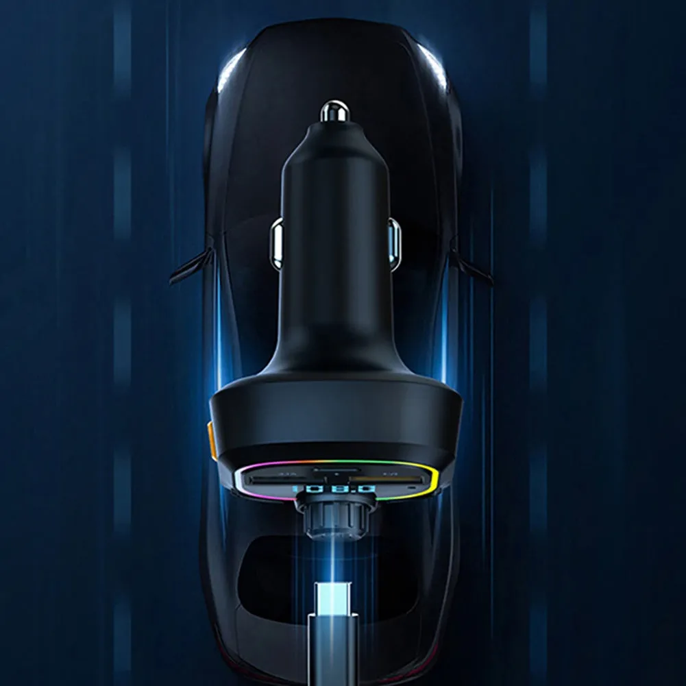 FM Transmitter Dual USB Car Charger Bluetooth Black