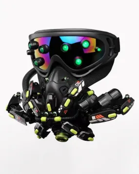 Futuristic Led Cyberpunk Goggles And Mask (Sold Separately）