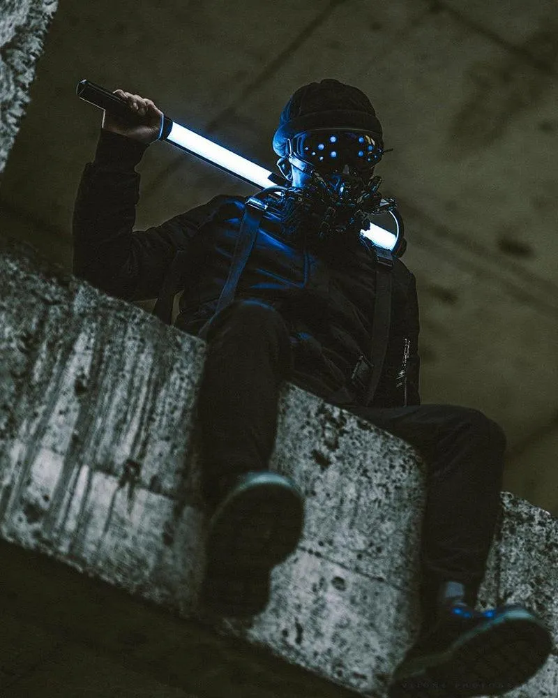 Futuristic Led Cyberpunk Goggles And Mask (Sold Separately）
